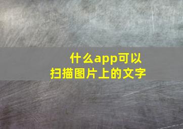 什么app可以扫描图片上的文字