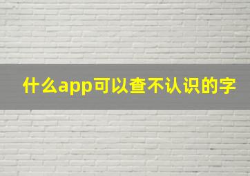 什么app可以查不认识的字