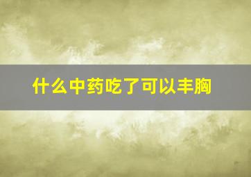 什么中药吃了可以丰胸