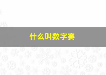 什么叫数字赛