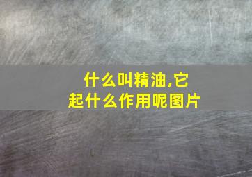 什么叫精油,它起什么作用呢图片