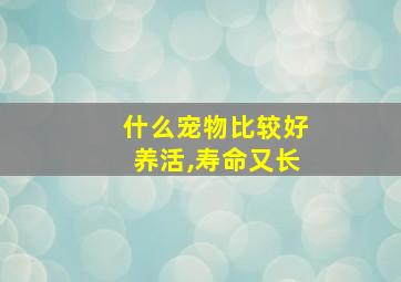 什么宠物比较好养活,寿命又长