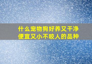 什么宠物狗好养又干净便宜又小不咬人的品种