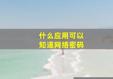 什么应用可以知道网络密码