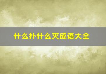 什么扑什么灭成语大全