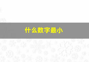 什么数字最小