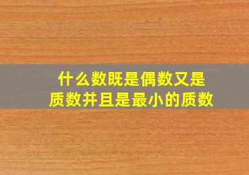 什么数既是偶数又是质数并且是最小的质数