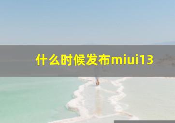 什么时候发布miui13