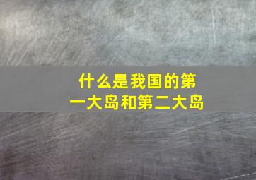 什么是我国的第一大岛和第二大岛