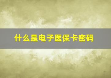 什么是电子医保卡密码