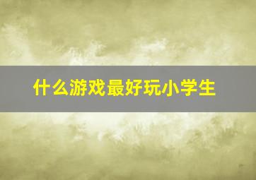 什么游戏最好玩小学生