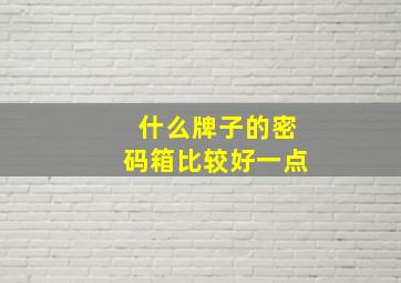 什么牌子的密码箱比较好一点