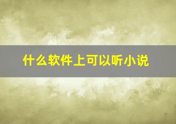 什么软件上可以听小说