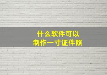 什么软件可以制作一寸证件照