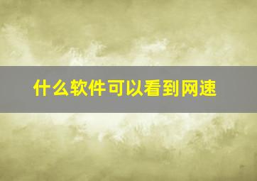 什么软件可以看到网速