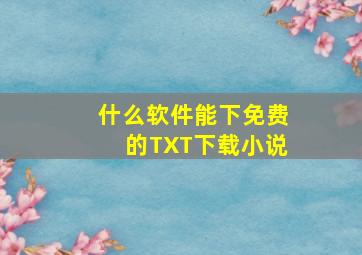 什么软件能下免费的TXT下载小说