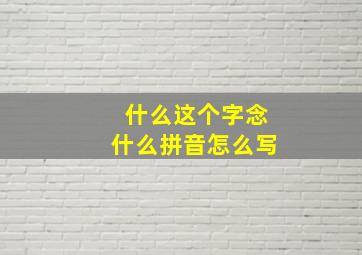 什么这个字念什么拼音怎么写