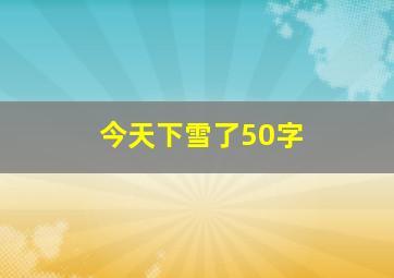 今天下雪了50字