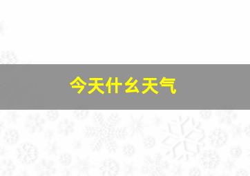 今天什幺天气