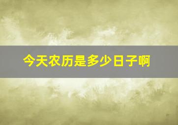 今天农历是多少日子啊