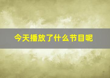 今天播放了什么节目呢