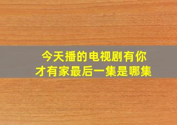 今天播的电视剧有你才有家最后一集是哪集