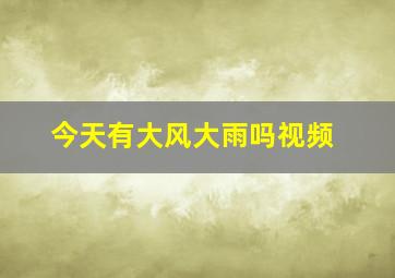 今天有大风大雨吗视频