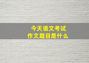 今天语文考试作文题目是什么