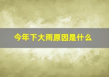 今年下大雨原因是什么