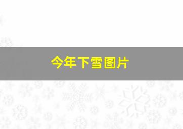 今年下雪图片