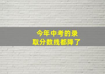 今年中考的录取分数线都降了