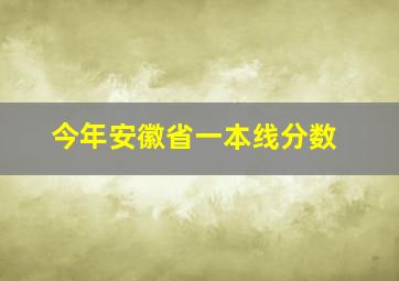 今年安徽省一本线分数