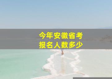 今年安徽省考报名人数多少