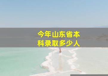 今年山东省本科录取多少人