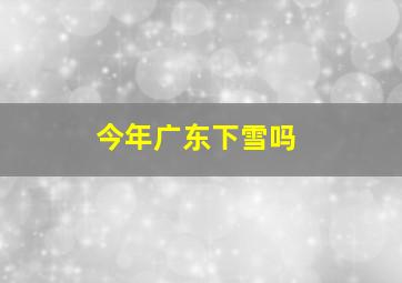 今年广东下雪吗