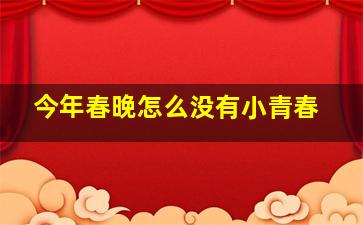 今年春晚怎么没有小青春