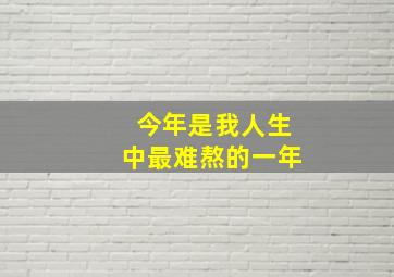 今年是我人生中最难熬的一年