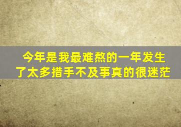 今年是我最难熬的一年发生了太多措手不及事真的很迷茫