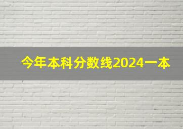 今年本科分数线2024一本