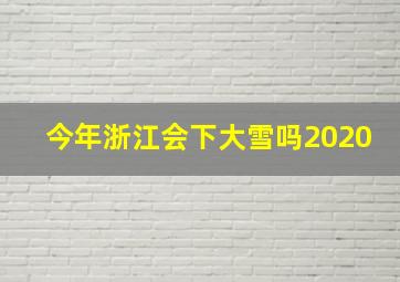 今年浙江会下大雪吗2020