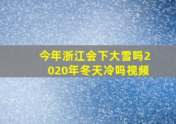 今年浙江会下大雪吗2020年冬天冷吗视频