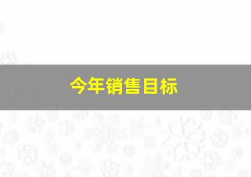 今年销售目标