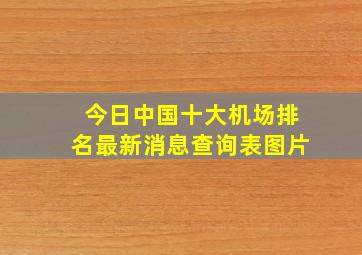 今日中国十大机场排名最新消息查询表图片