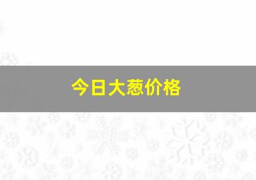 今日大葱价格