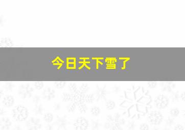 今日天下雪了