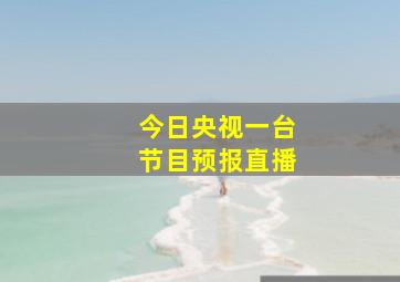 今日央视一台节目预报直播