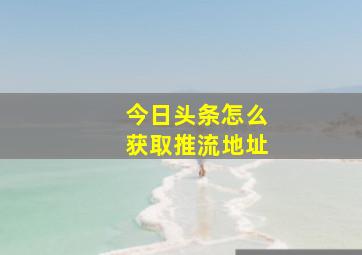 今日头条怎么获取推流地址