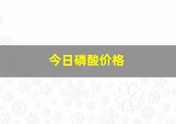 今日磷酸价格