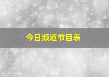 今日频道节目表