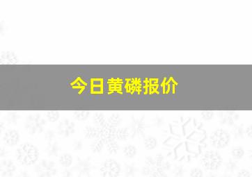 今日黄磷报价